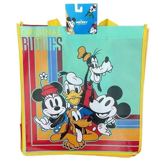Disney Mickey and Friends Original Buddies Colorful Reusable Shopping Tote 13x13 - Picture 1 of 4